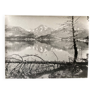 Silver gelatin photograph by Bernard Darot, 20th century, mountain lake, No. 3