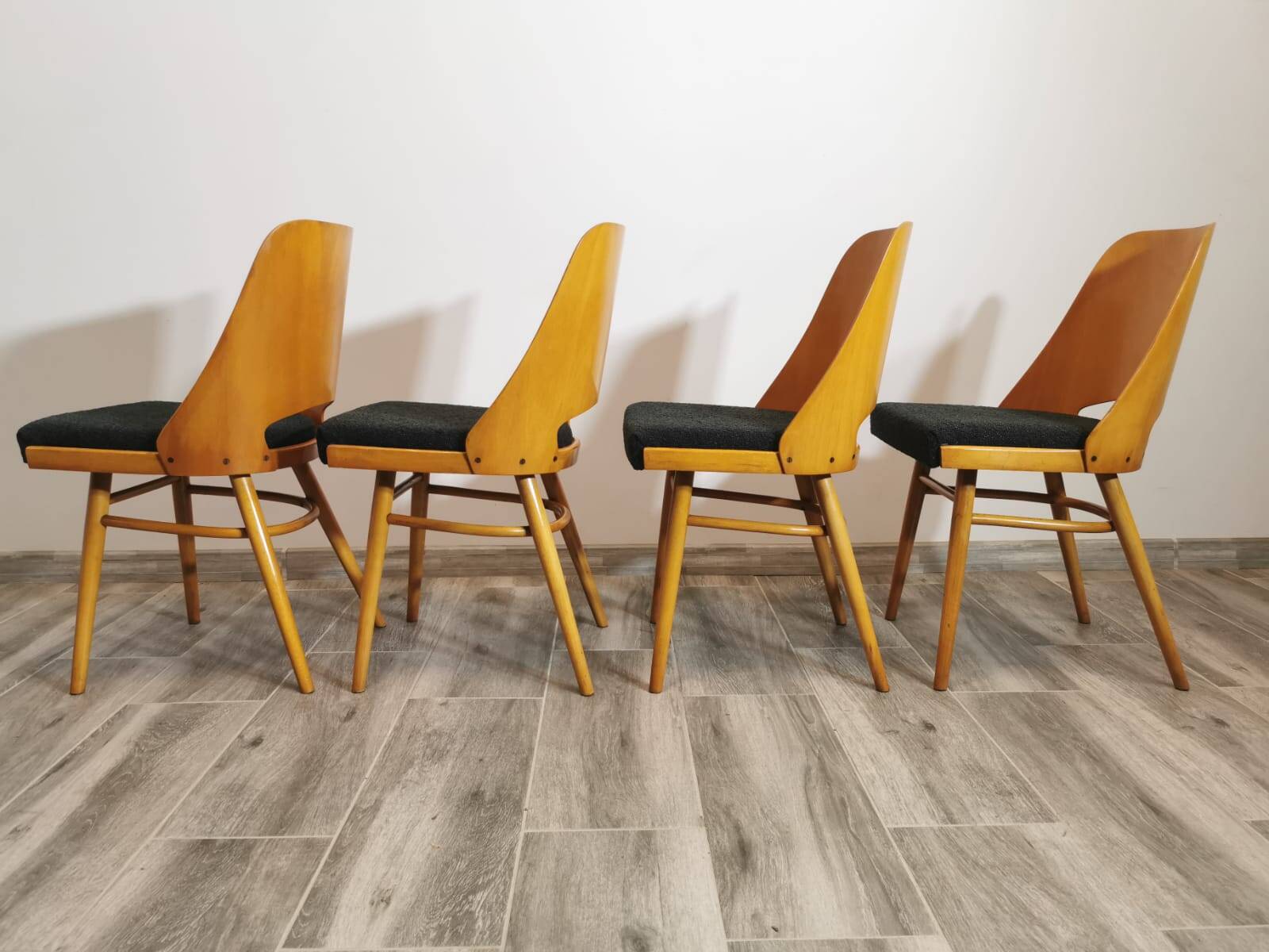 Dining chairs by radomir hoffman for ton, 1950s, set of 4