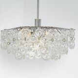 Small sparkling pendant light, chrome and crystal glass by Kinkeldey, Germany, 1970.