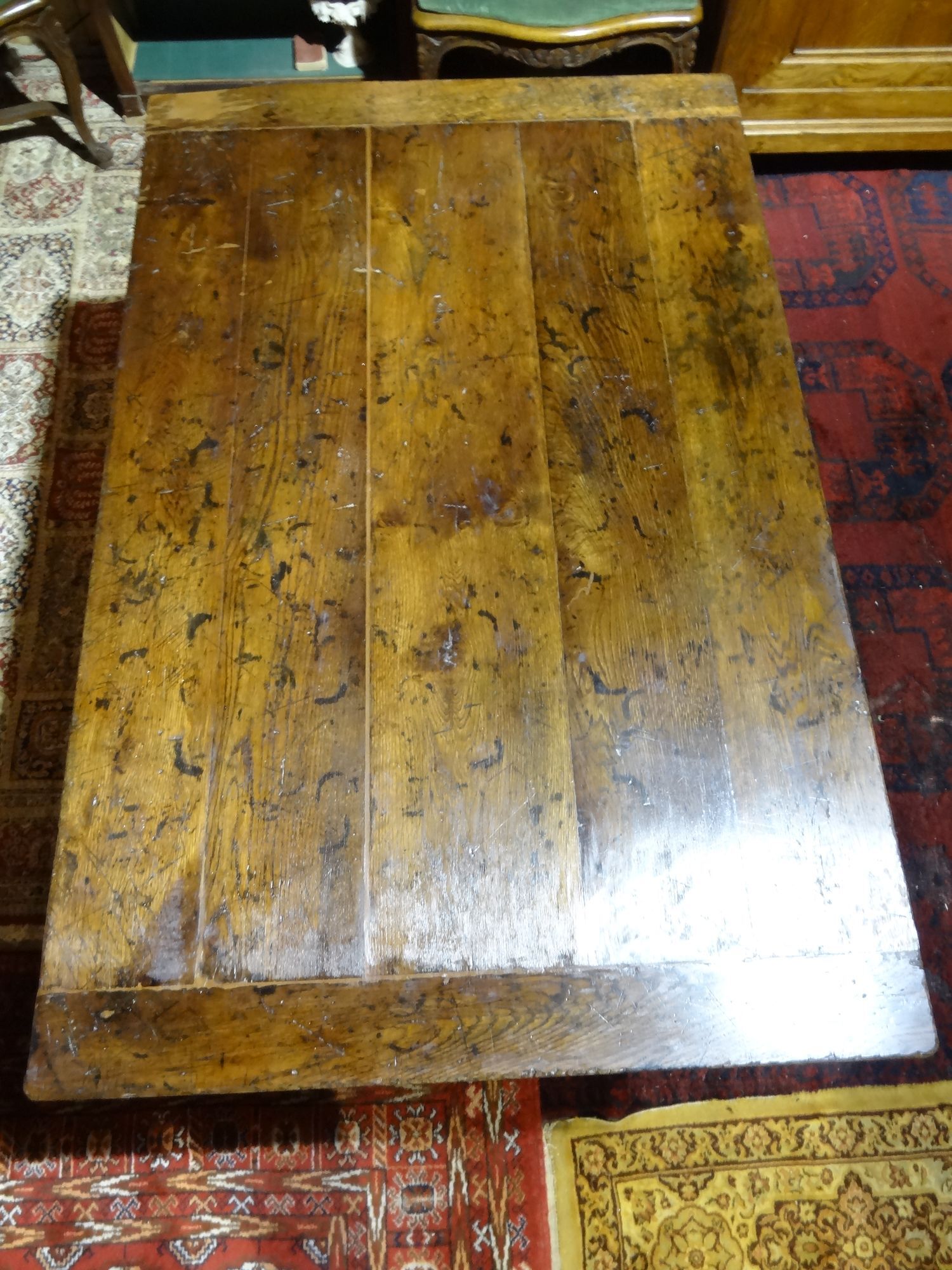 Nineteenth century farmhouse table in natural oak wood 140 x 90 cm