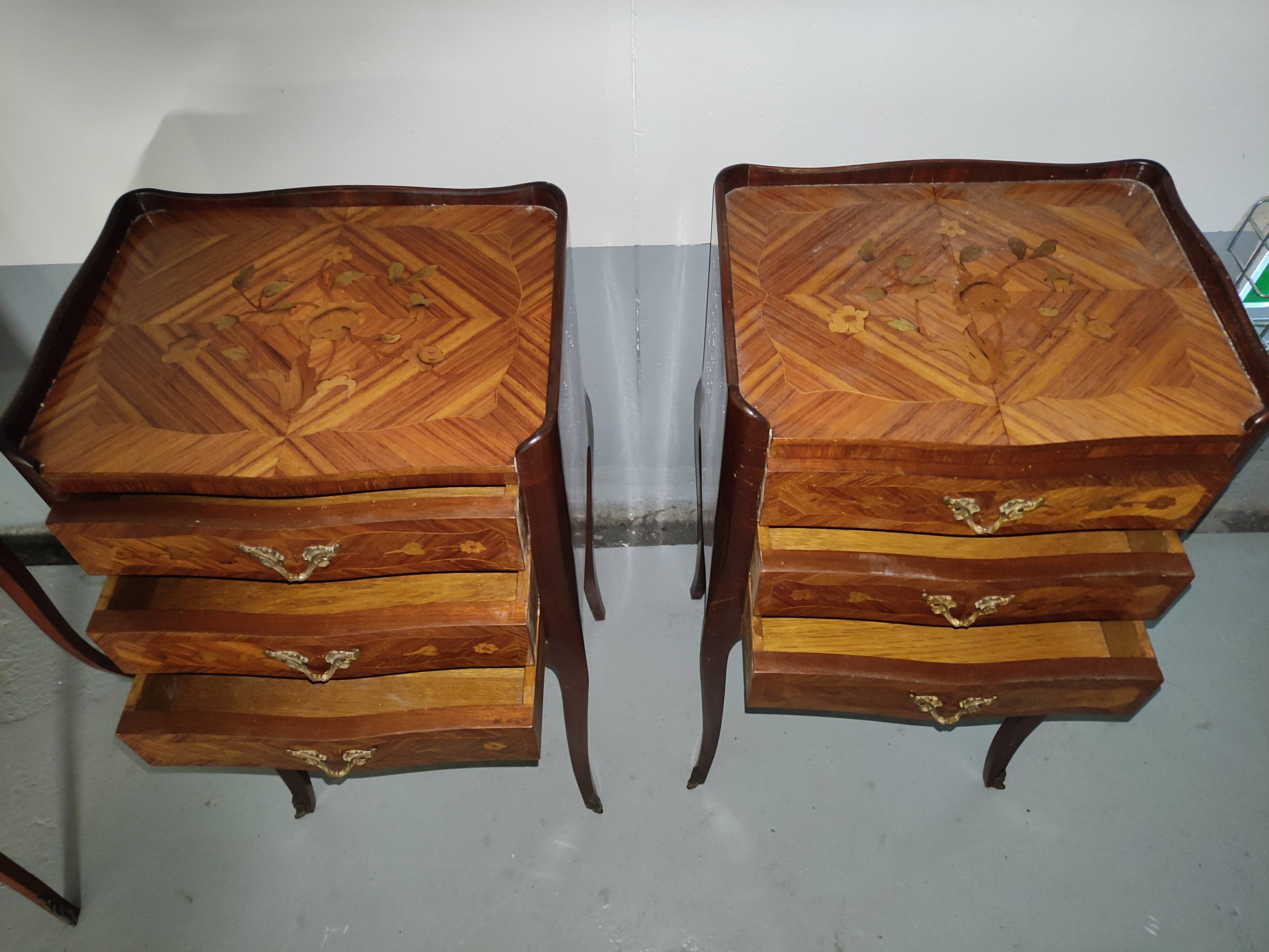 Pair of Louis XV style bedside tables