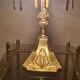 1900 bronze and brass art nouveau lamp, inspired by Napoleon 3, 35x18