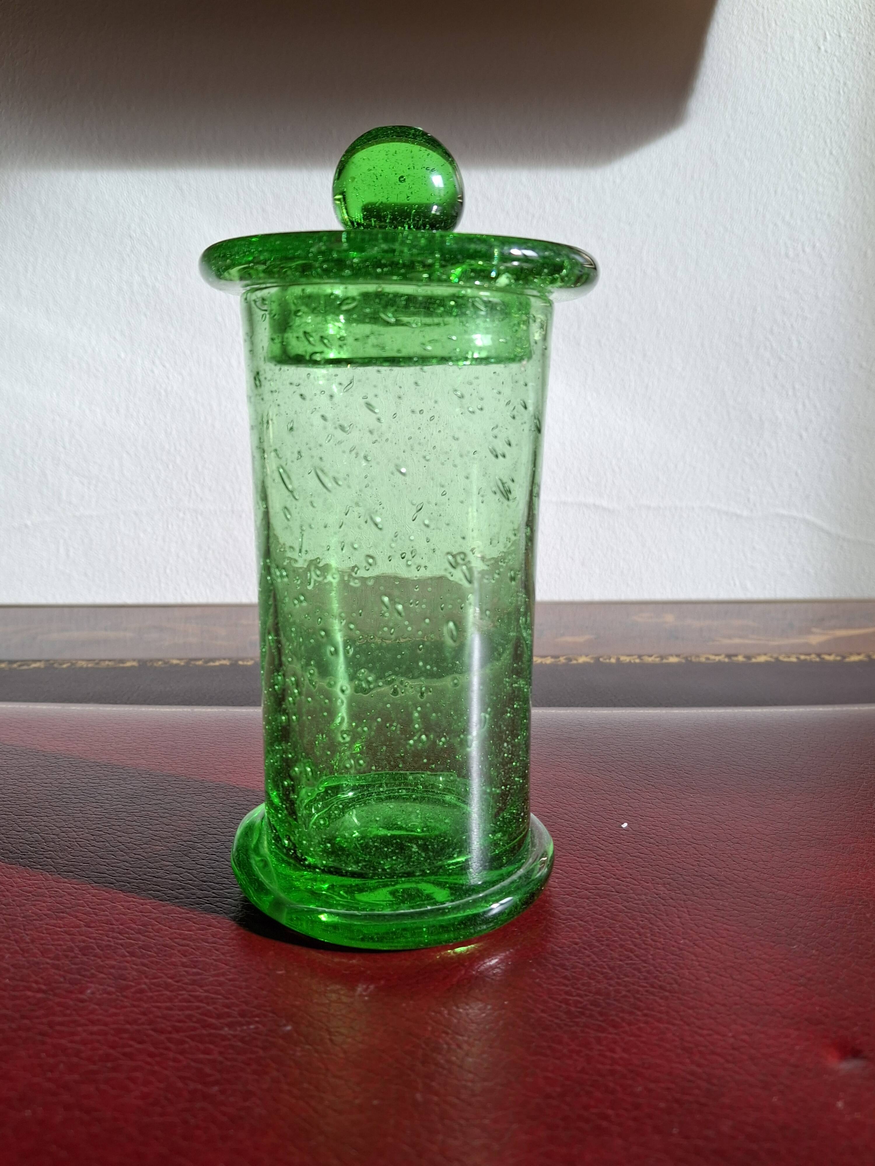 Candy dish for deserving children, Biot bubble glass, also known as an apothecary jar