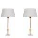 pair elegant Hollywood Regency pineapple Table lamps Denmark 1970s