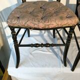 Pair of black laqué wooden chairs napoleon III era