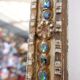 Mirror in stucco and coloured stones in the style of Creaciones Gobesso, Italy.