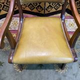 English office armchair mahogany and leather