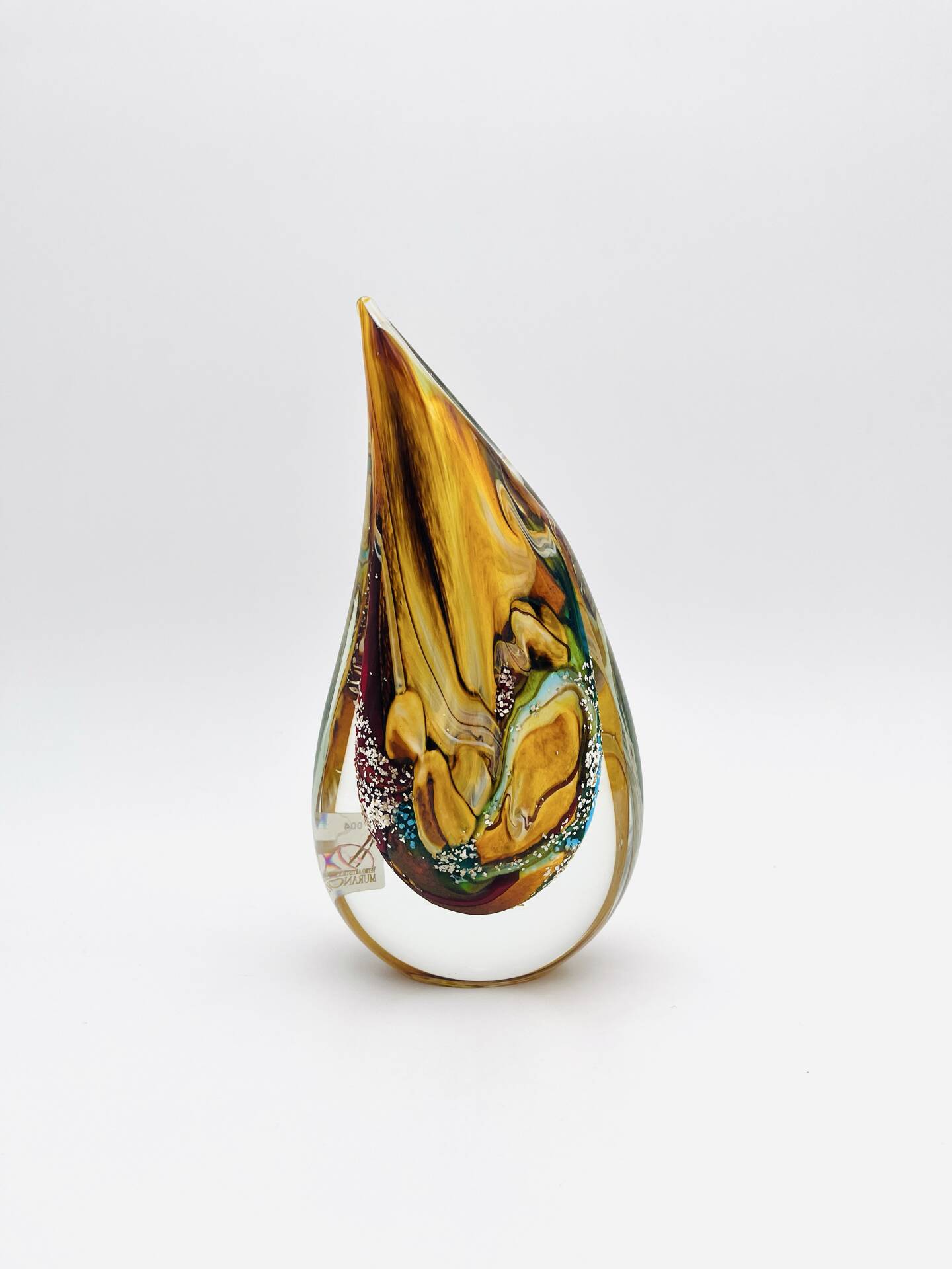 Vase sculpture Murano Gioia Michele Onesto Oball or 24k Sommerso 20cm