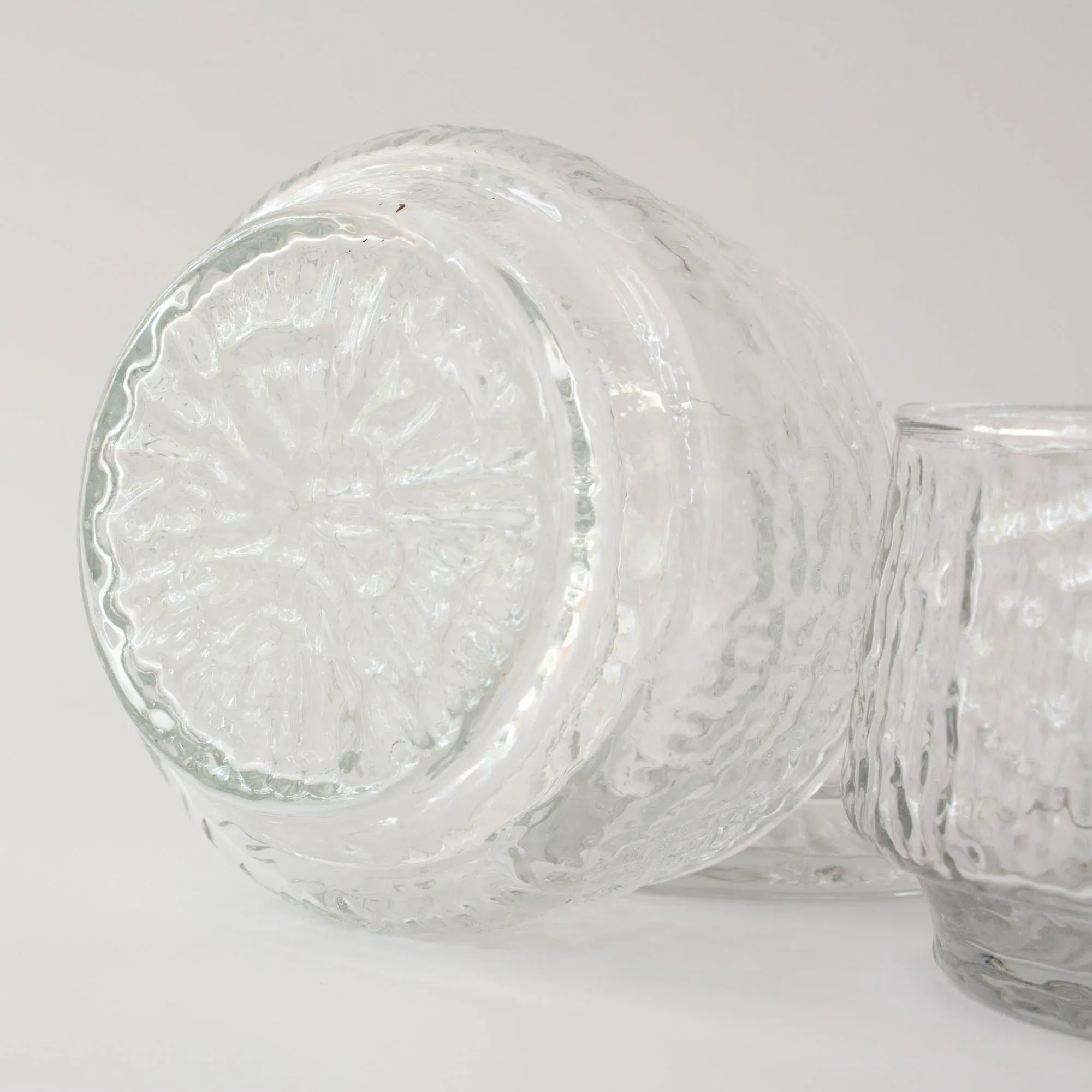 Scandinavian Style Textured Glass Dessert Bowls, 1960's