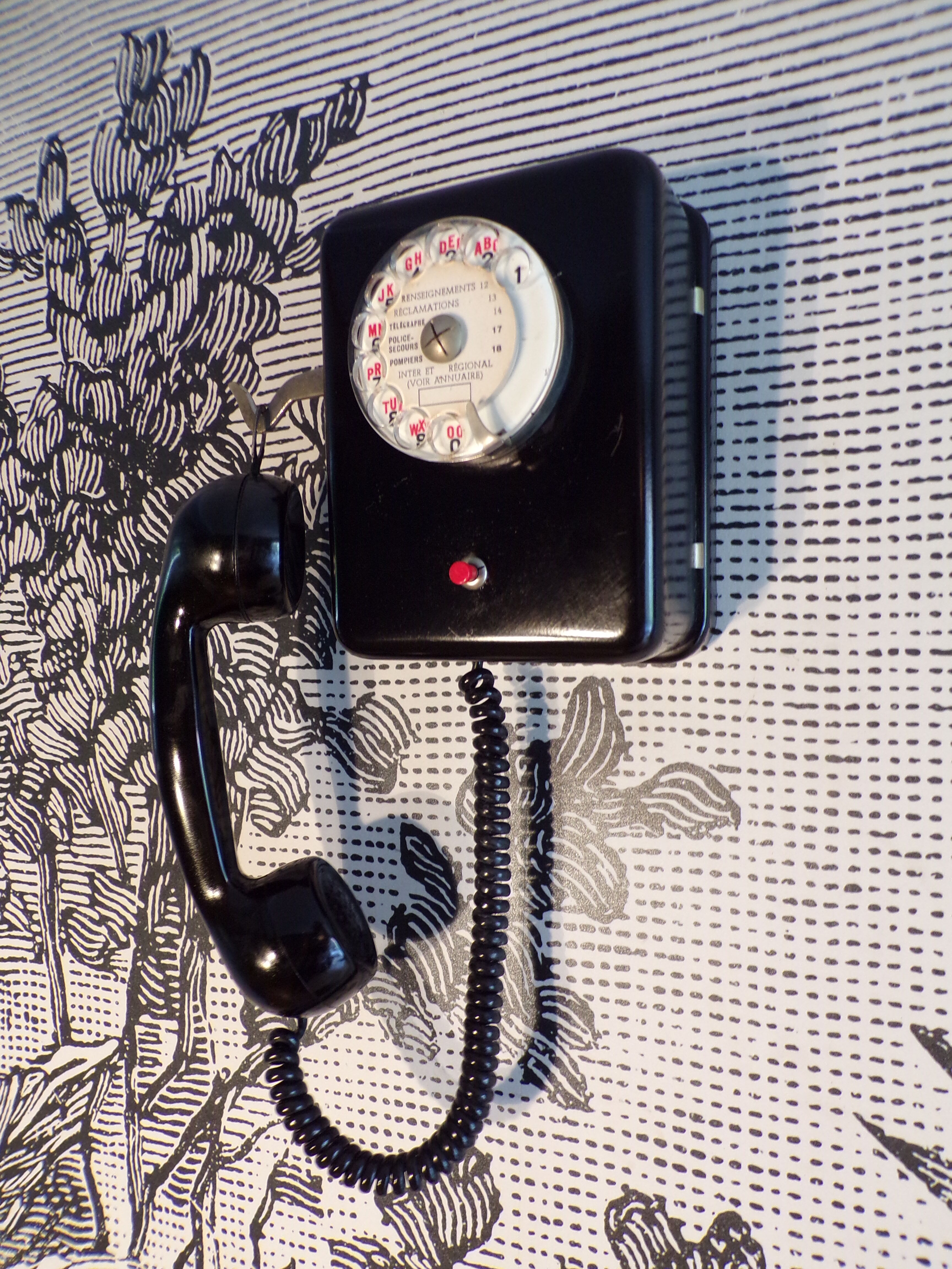 Vintage metal wall phone