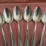 Set of 6 teaspoons in silver metal.