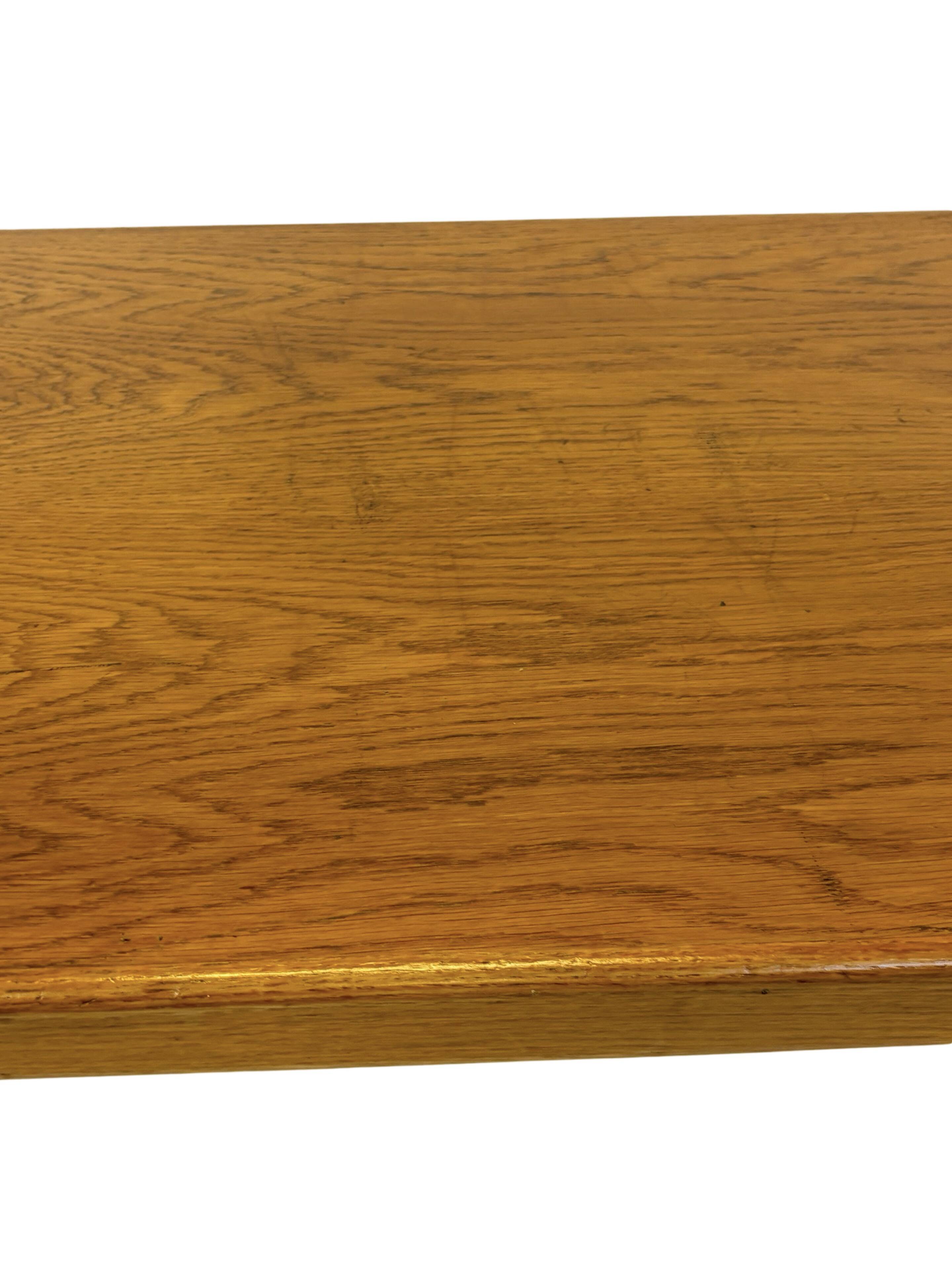 Minimalist vintage teak wood small solid bench