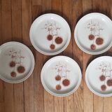 Set of 5 Sarreguemines dessert plates