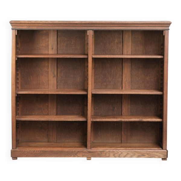 Bibliothèque en chêne néerlandais antique du début du 20e siècle