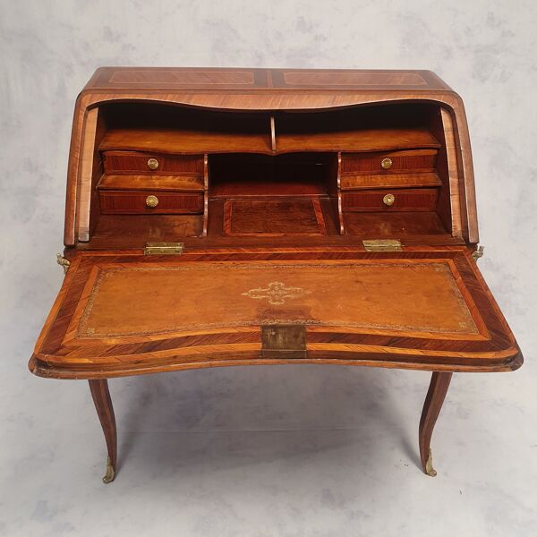 Secrétaire époque Transition Louis XV, Louis XVI - bois de rose & palissandre - 18ème