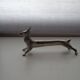 12 animal knife holders Art Deco antique silver metal in case