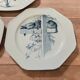 Three flat plates made of ironstone - English earthenware