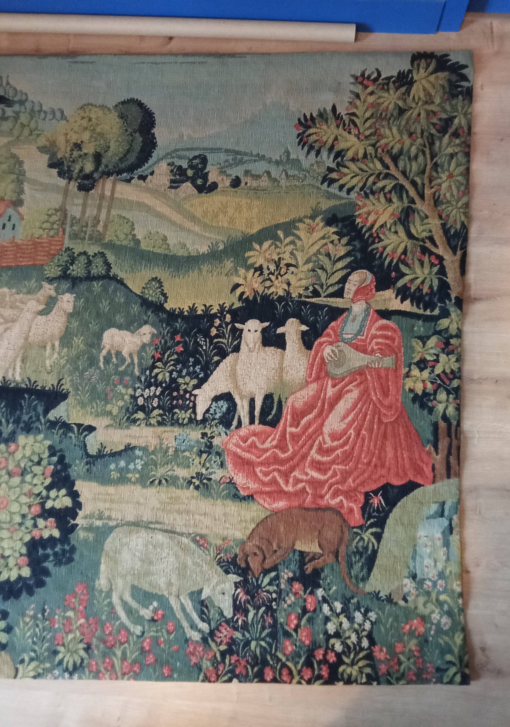 Ancienne Grande tapisserie Concert champêtre Robert Four Paris Aubusson