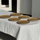 Set of 6 dessert plates in stoneware Village France D20