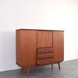 Buffet haut en teck danois du milieu du siècle, années 1960.