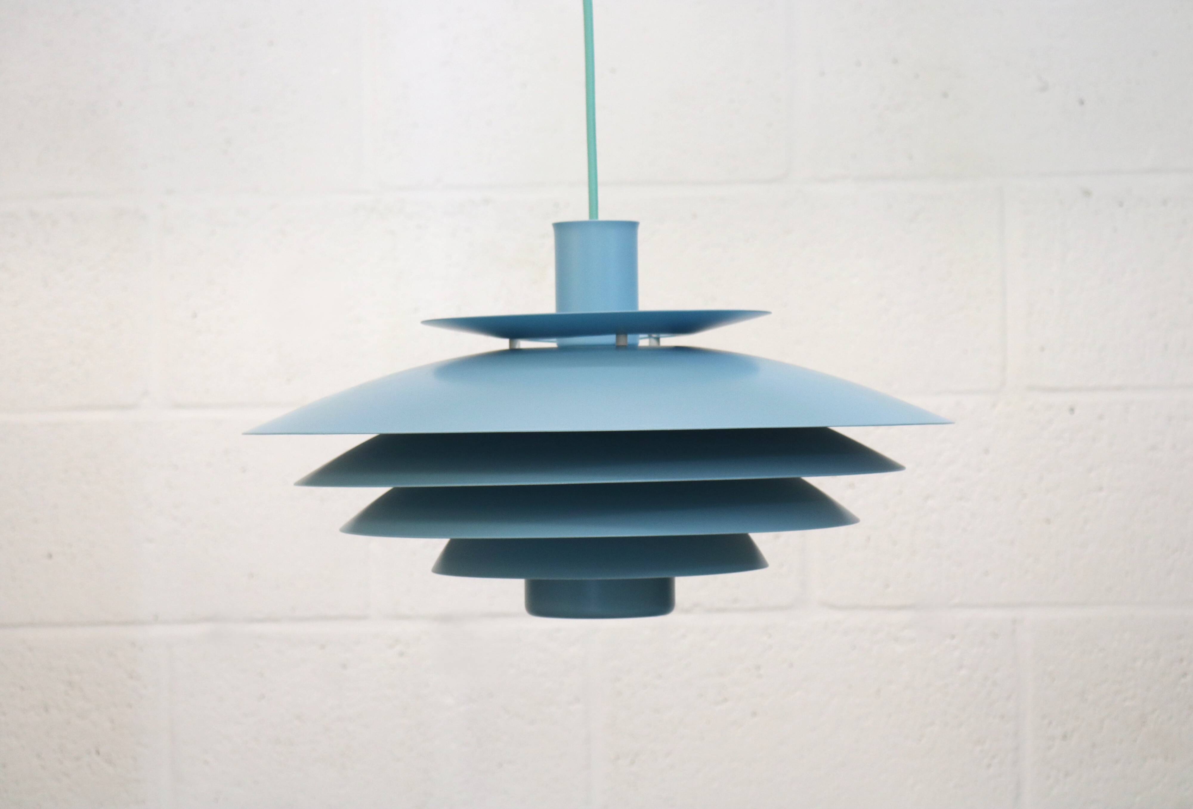 Unique blue colored Nordic Pendant Lamp by Form Light model 52610, Denmark