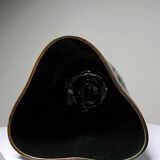 Vintage blue-green artisan pottery vase with incised tribal decoration Eseka Pottery.