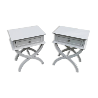 Pair of X-shaped bedside tables