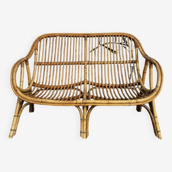 Rattan bench