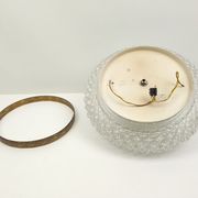 Vintage round ceiling lamp in glass and brass – Diameter 30 cm