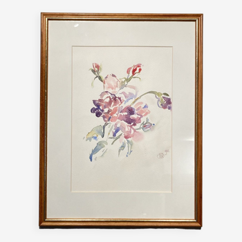 Still life, flower throw, signed and dated 92