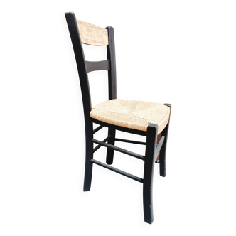 Chaise bistrot paille ancienne relookée