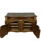 Louis XV style chest of drawers with curved Venetian doors in mahogany and gilded wood