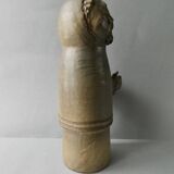 Large stoneware candlestick signed Denise Pointu, stoneware from Puisaye