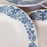 6 vintage Longchamp ironstone dessert plates, Alesia model 211226