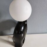 Ceramic lamp with opal globe