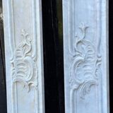 Pair of Louis XV pilasters in Carrara marble, 18th century