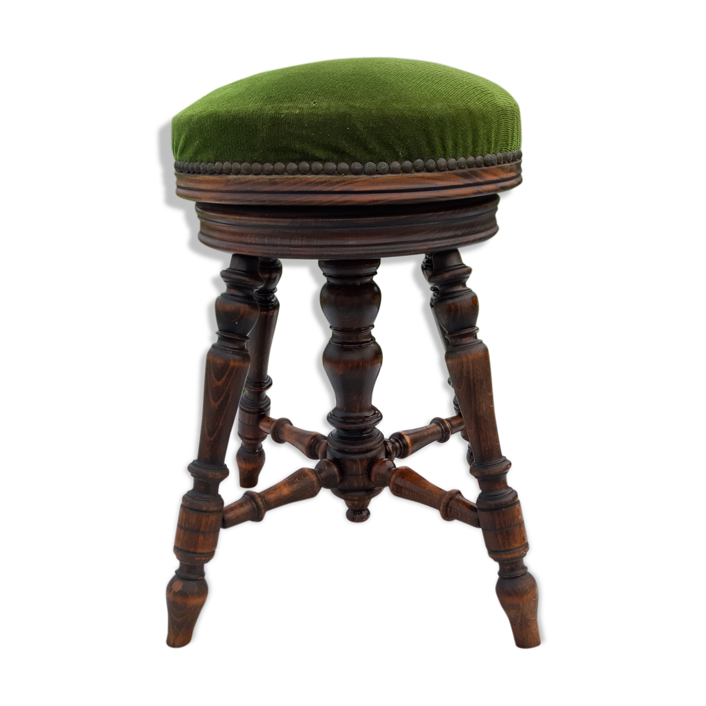 Piano chène and velvet tabouret