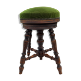 Piano chène and velvet tabouret
