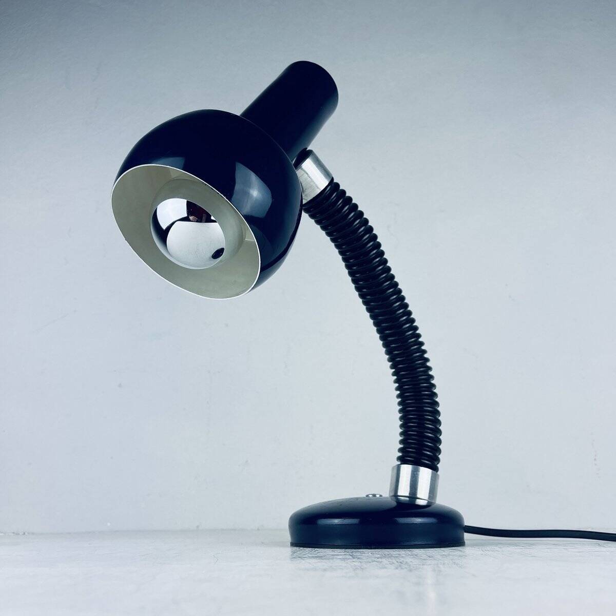 Mid-century blue Italian table lamp from the 1970s.