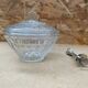Old Molded Glass Candy Box + Sugar Tongs