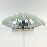 Applique murale hollywoodienne en verre de glace Hollywood Regency / Sconce par J. T. Kalmar pour Kalmar Franken, années 1960