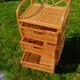 Pair of vintage bedside tables in rattan and caning – bohemian chic style