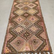 Vintage Turkish Kilim 377x152 cm wool kelim rug large
