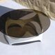 Coffee table space age wood and glass