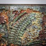 Ceramic floral relief wall sculpture by Neubauer, 1970s