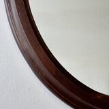 Vintage Oval Mirror Wooden Frame