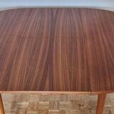 Round teak dining table, extendable, Scandinavian, vintage, 60s