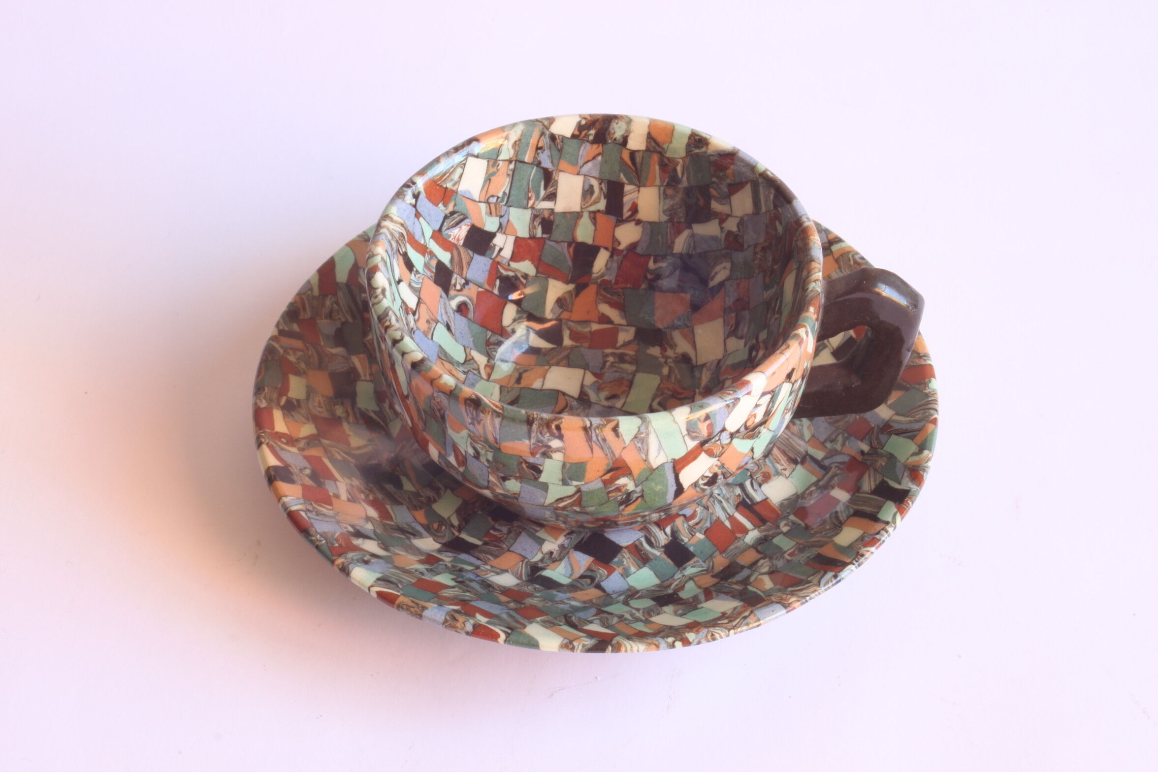 Neriage mosaic tea set by Jean Gerbino, Vallauris.