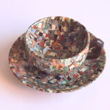 Neriage mosaic tea set by Jean Gerbino, Vallauris.