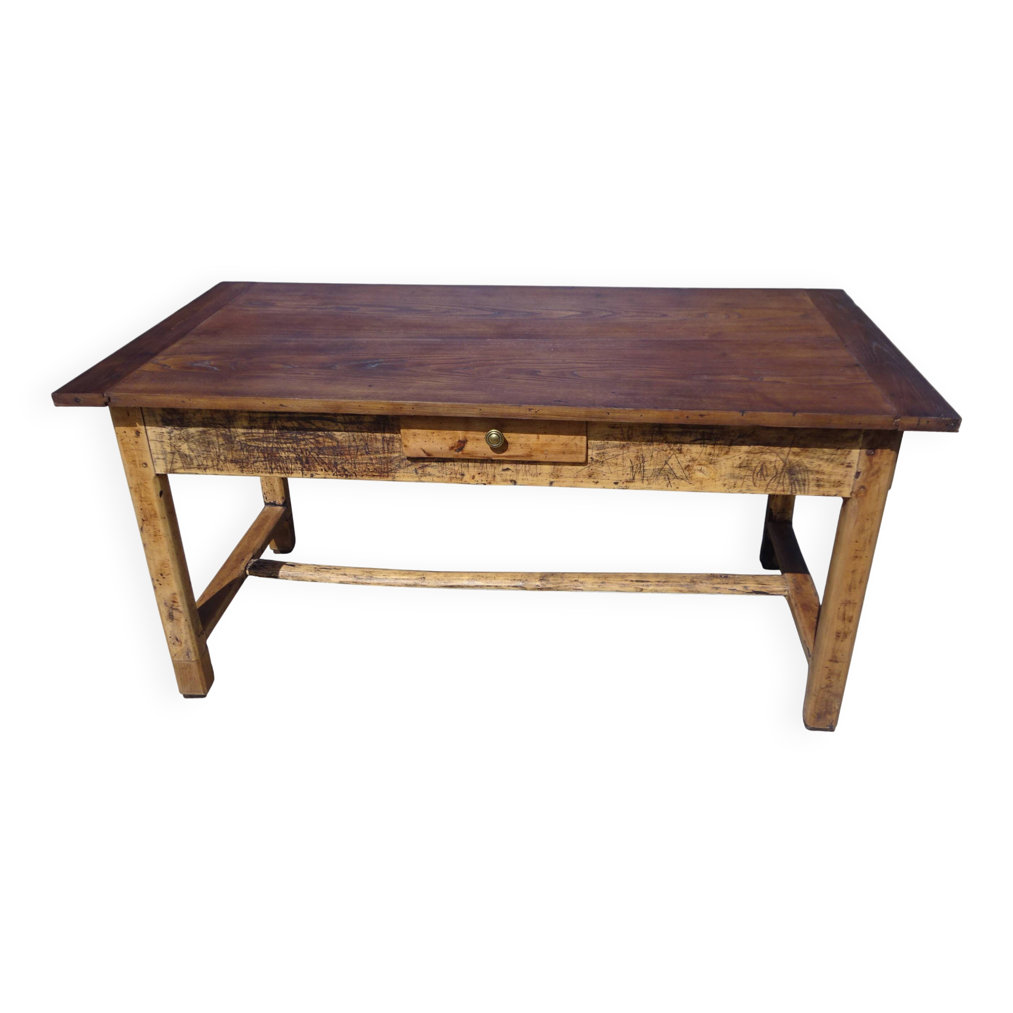 Ancienne table de ferme en chêne massif